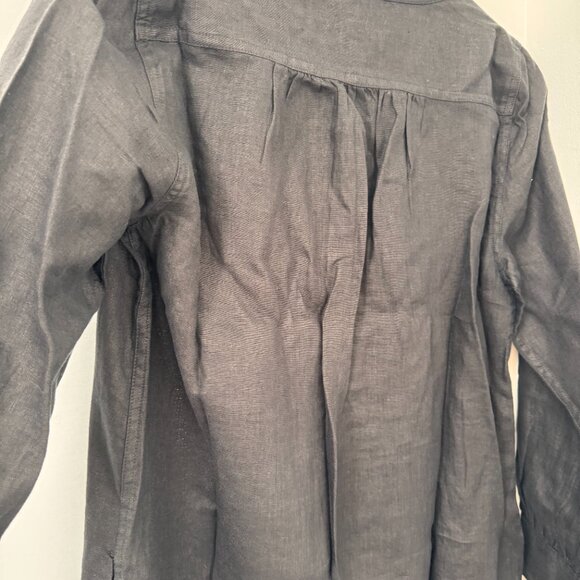 J.Crew Bungalow Maxi Black Linen XS Popover Dress NWT - Picture 8 of 8